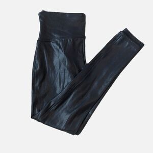 Spanx Size L Faux Leather Black Leggings